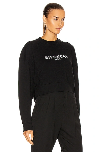 Shop Givenchy Cropped Oversized Sweatshirt In Black