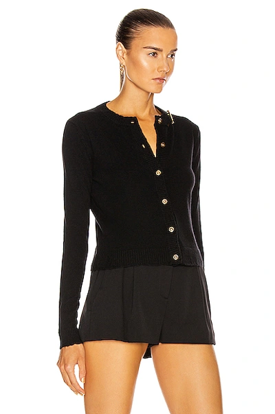 Shop Versace Long Sleeve Sweater In Black