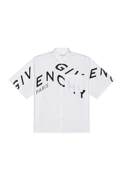 Shop Givenchy Oversized Printed Short Sleeve Shirt In White