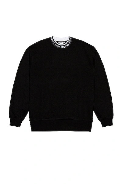 Shop Acne Studios Logo Rib Sweatshirt In Black