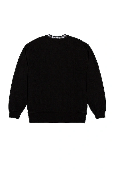 Shop Acne Studios Logo Rib Sweatshirt In Black