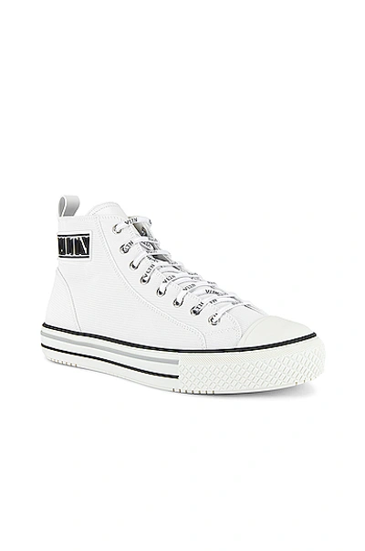 Shop Valentino High-top Sneaker In White & Black & Pastel Grey