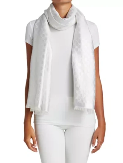 Gucci Women's Gg Lamé Jacquard Stole In Ivory | ModeSens