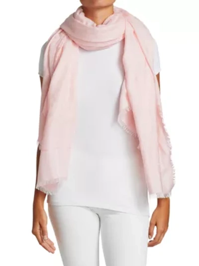 Shop Gucci Gg Wool & Cotton-blend Jacquard Stole In Rose