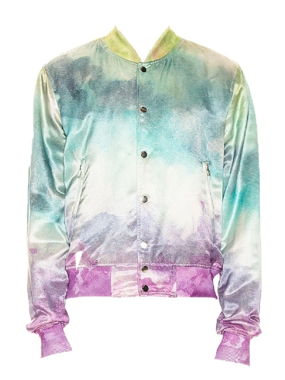 Shop Amiri Watercolor Print Bomber Jacket In Multicolor