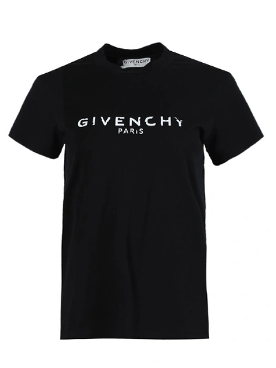 Shop Givenchy Contrasting Paris Logo T-shirt Black