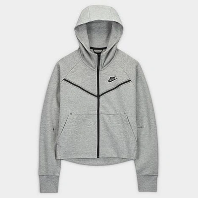 Shop Nike Women's Sportswear Tech Fleece Windrunner Full-zip Hoodie In Dark Grey Heather/black
