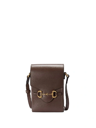 Shop Gucci Horsebit Detailed Mini Bag In Brown