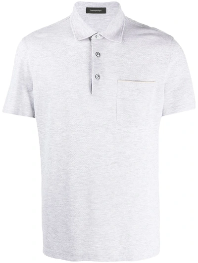 Shop Ermenegildo Zegna Chest Pocket Polo Shirt In Grey