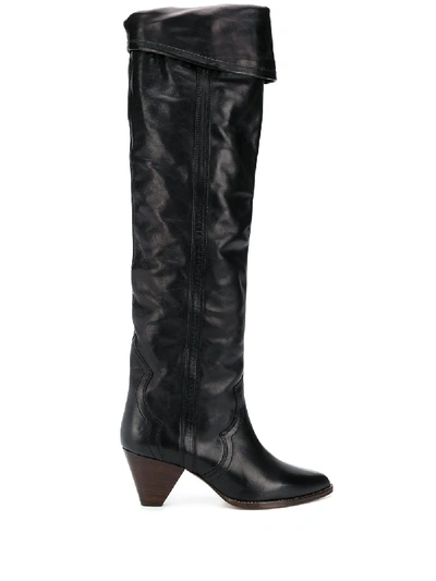Shop Isabel Marant Knee-length Western Boots In Black