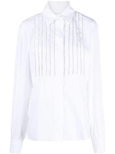 Shop Alexandre Vauthier Rhinestone-embellished Shirt In White