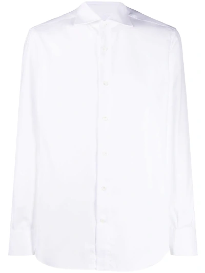 Shop Mazzarelli Poplin Shirt In White