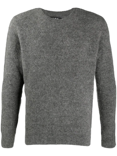 Shop Apc Long-sleeve Fitted Jumper In Grey