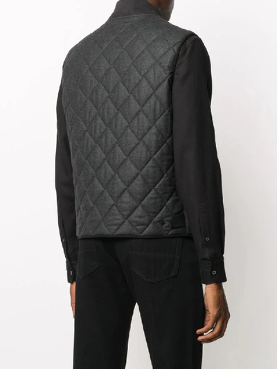 Shop Ermenegildo Zegna Quilted Wool Gilet In Grey