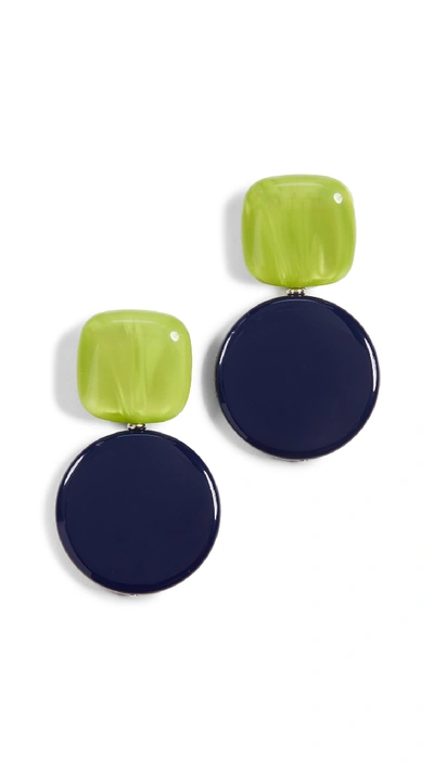 Shop Rachel Comey Arc Earrings In Lime Blue