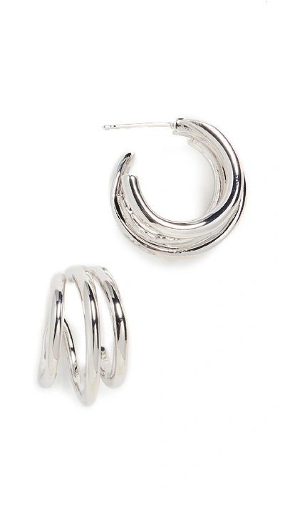 Shop Theia Jewelry Quinn Orbit Half Hoop Earrings In White Gold