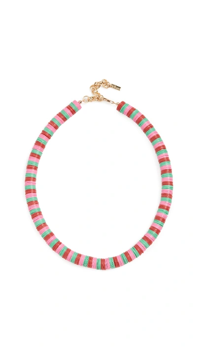 Shop Eliou Malawi Necklace In Green/pink/red