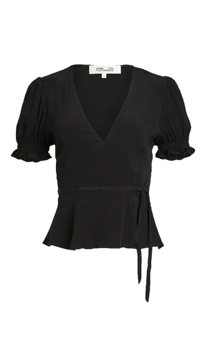 Shop Diane Von Furstenberg Emilia Top In Black