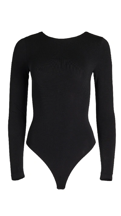 Shop Wolford Memphis Thong String Bodysuit In Black