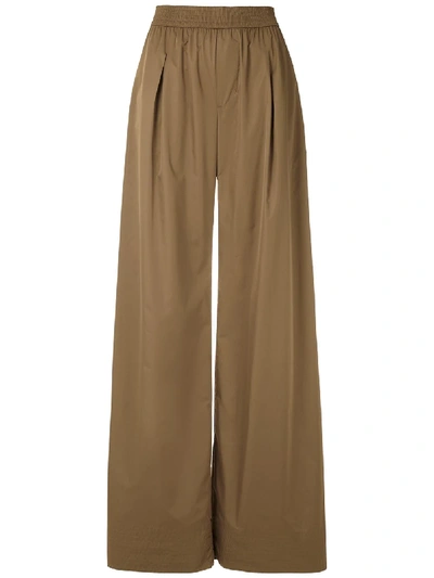 Shop À La Garçonne Tafetá Palazzo Trousers In Neutrals