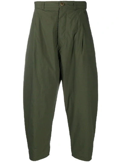 Shop Casey Casey Cropped-leg Trousers In Green