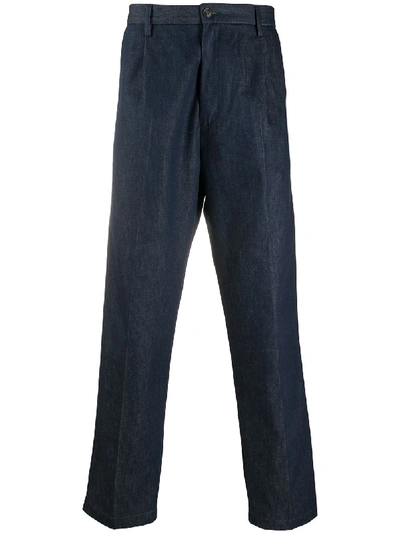 Shop Closed Tapered Denim Trousers In Blue