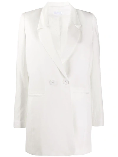 Shop Anine Bing Double-breasted Blazer In White