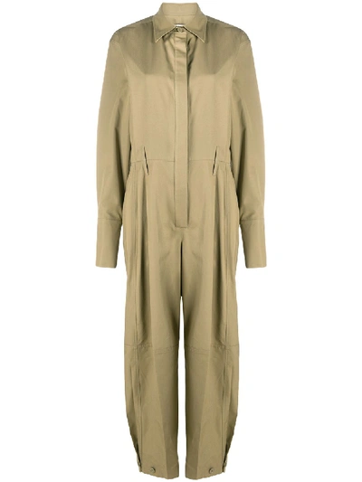Shop Givenchy Gathered Cuff Boilersuit In Green
