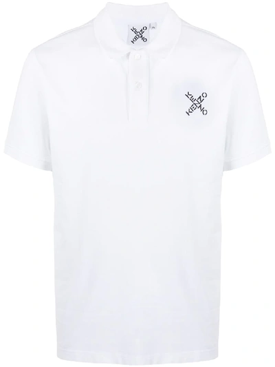 Shop Kenzo Cross Logo Polo Shirt In White