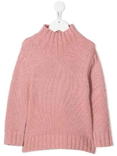Shop Bonpoint Crocheted Knit Jumper In Pink