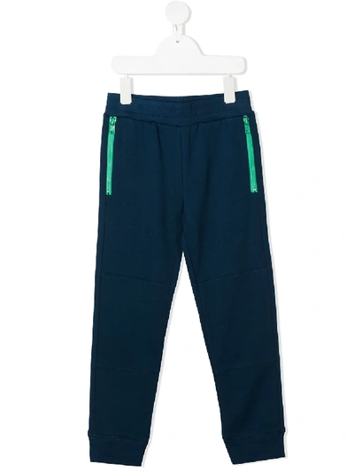 Stella Mccartney Contrast-zip Track Pants In Blue