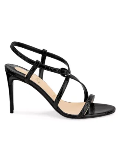 Shop Christian Louboutin Women's Selima Leather Slingback Sandals In Black