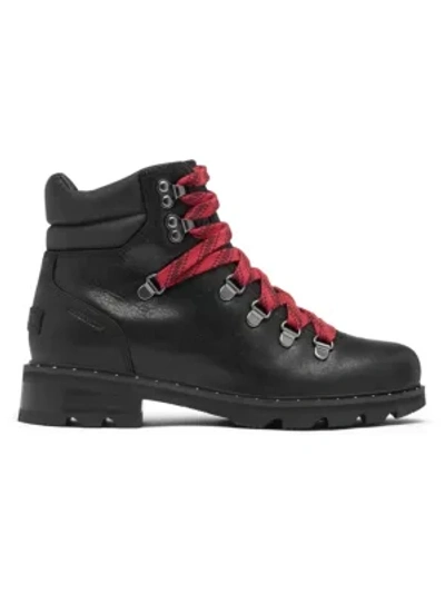 Shop Sorel Lennox Leather Hiking Boots In Black