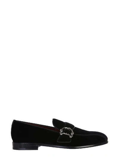 Shop Dolce & Gabbana Moccasin With Logo In Nero