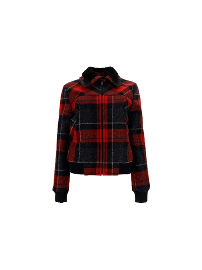 Shop Saint Laurent Jacket In Rouge/noir/anthracite
