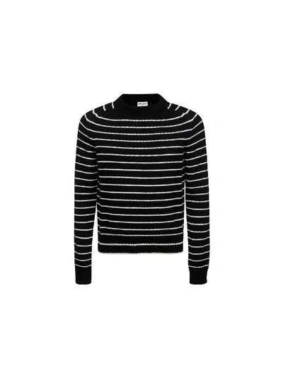 Shop Saint Laurent Sweater In Noir/naturel