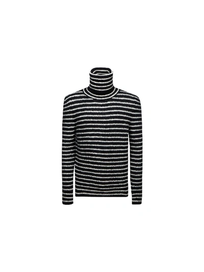 Shop Saint Laurent Turtleneck Sweater In Noir/naturel
