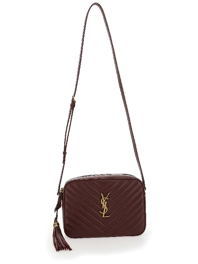 Shop Saint Laurent Mng Lou Bag In Rouge Legion