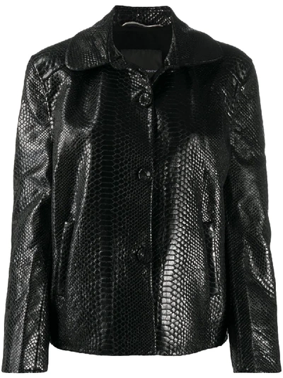Shop Ermanno Scervino Snake-print Jacket In Black