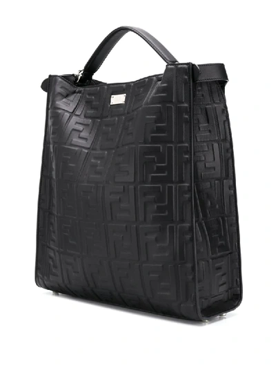 Shop Fendi Peekaboo X-lite Fit Tote Bag In Black