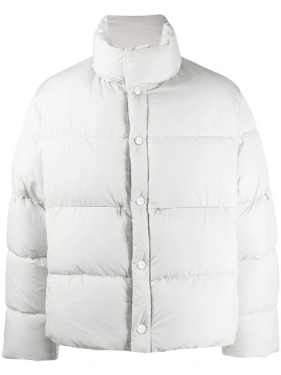 Shop Jacquemus Padded Funnel Neck Jacket In Grey