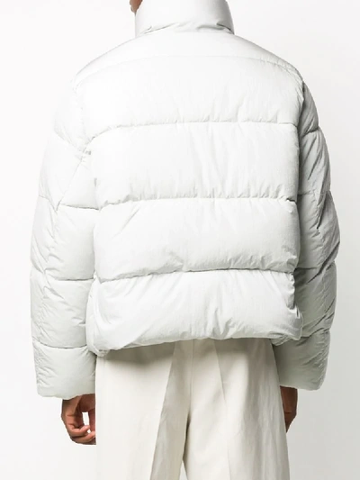 Shop Jacquemus Padded Funnel Neck Jacket In Grey