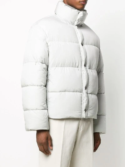 Shop Jacquemus Padded Funnel Neck Jacket In Grey