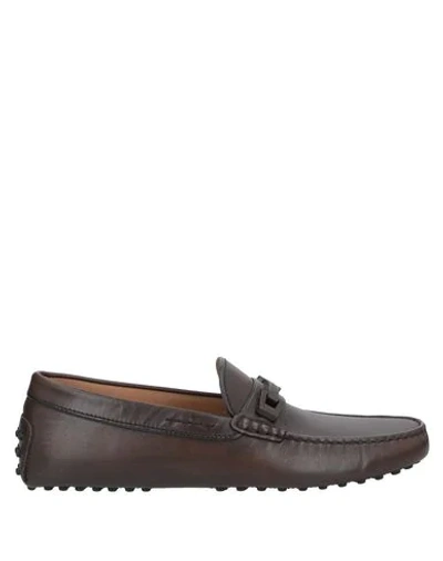 Shop Tod's Man Loafers Dark Brown Size 7 Soft Leather