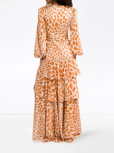 Patbo Margot Fringe Trim Maxi Dress In Orange | ModeSens
