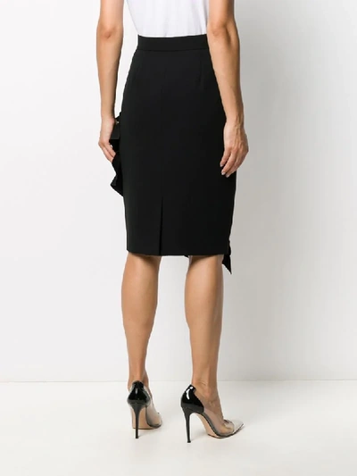 Shop Max Mara Ruffled Pencil Skirt In Black