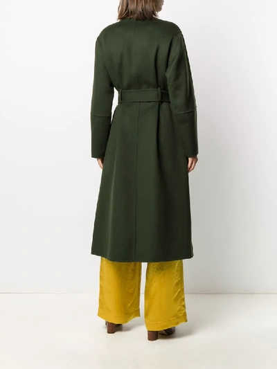 Shop Ulla Johnson Belted Wool Midi Coat In Green