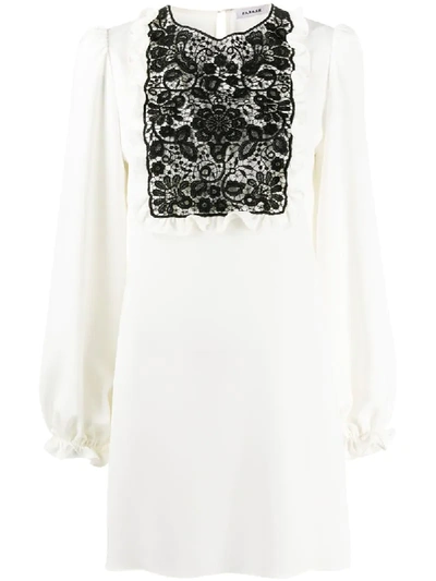 Shop P.a.r.o.s.h Lace-panel Shift Dress In White