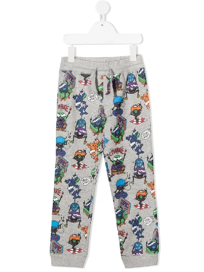 Shop Stella Mccartney Music Monsters Printed Track Pants In Grey