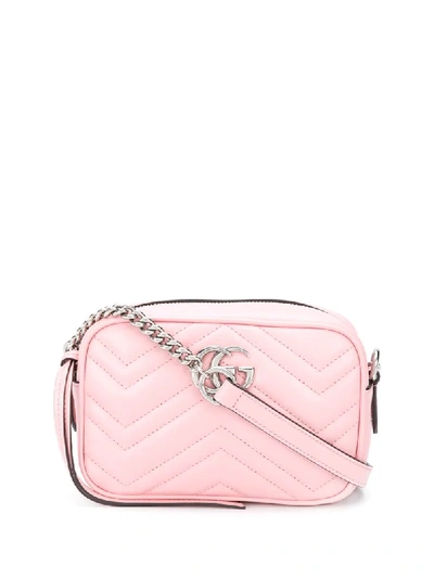 Shop Gucci Gg Marmont Crossbody Bag In Pink